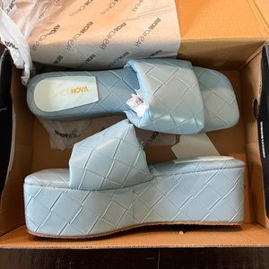 Light Blue Platform Sandals